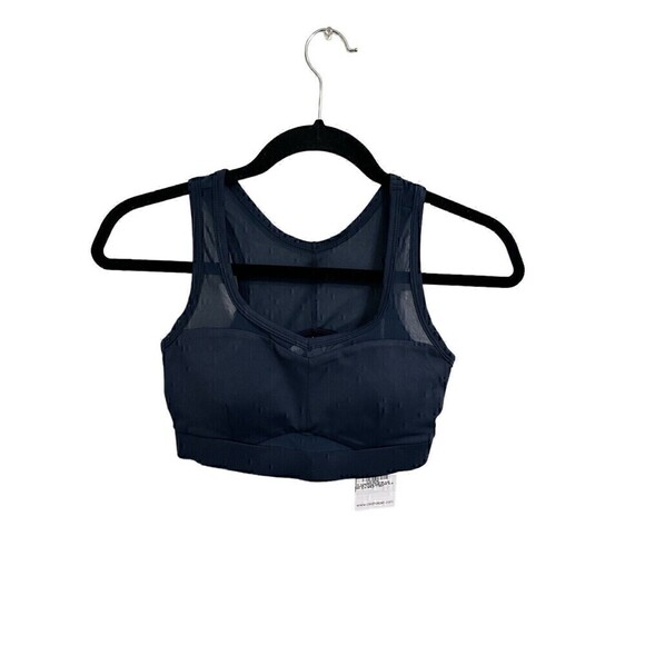 NEW Cleo Harper Sports Bra Size XS Womens Glow Bralet Navy Mesh With Pads Run - Picture 1 of 3